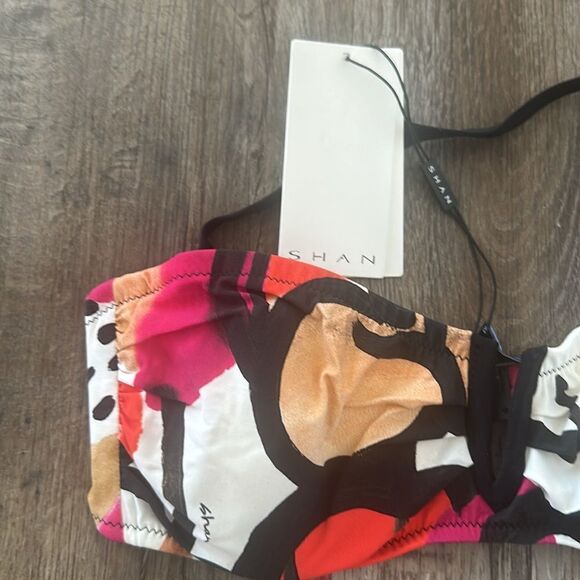 SHAN Women's Geometric Pattern V Wire Bralette Swimwear Bikini Size 12 NWT - Picture 5 of 7